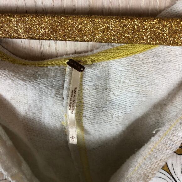 Free People Goldendust Floral Martin Slouchy Cropped Dolman Pullover Size Large - Picture 9 of 10